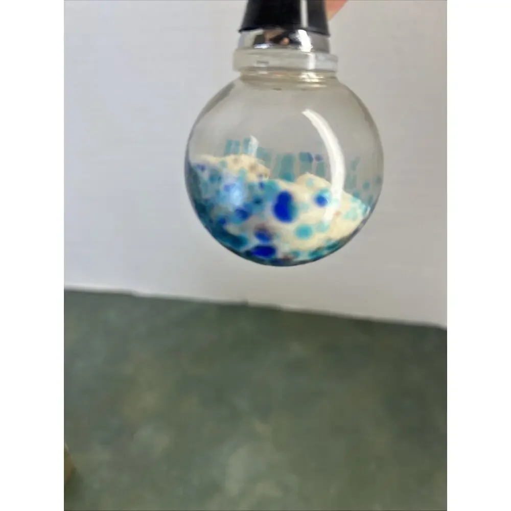 Pier 1 Imports Wine Bottle Stopper Sand Shell Art Glass Blue Orb SKU 2764602